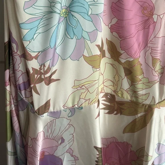 NWT Premier Armour Women’s Size 10 multicolored Ivory Hi-low Dress - Picture 5 of 10